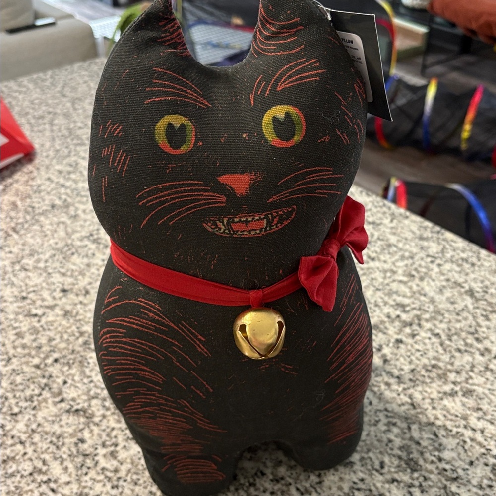 John Derian Black Cat Pillow 16 in